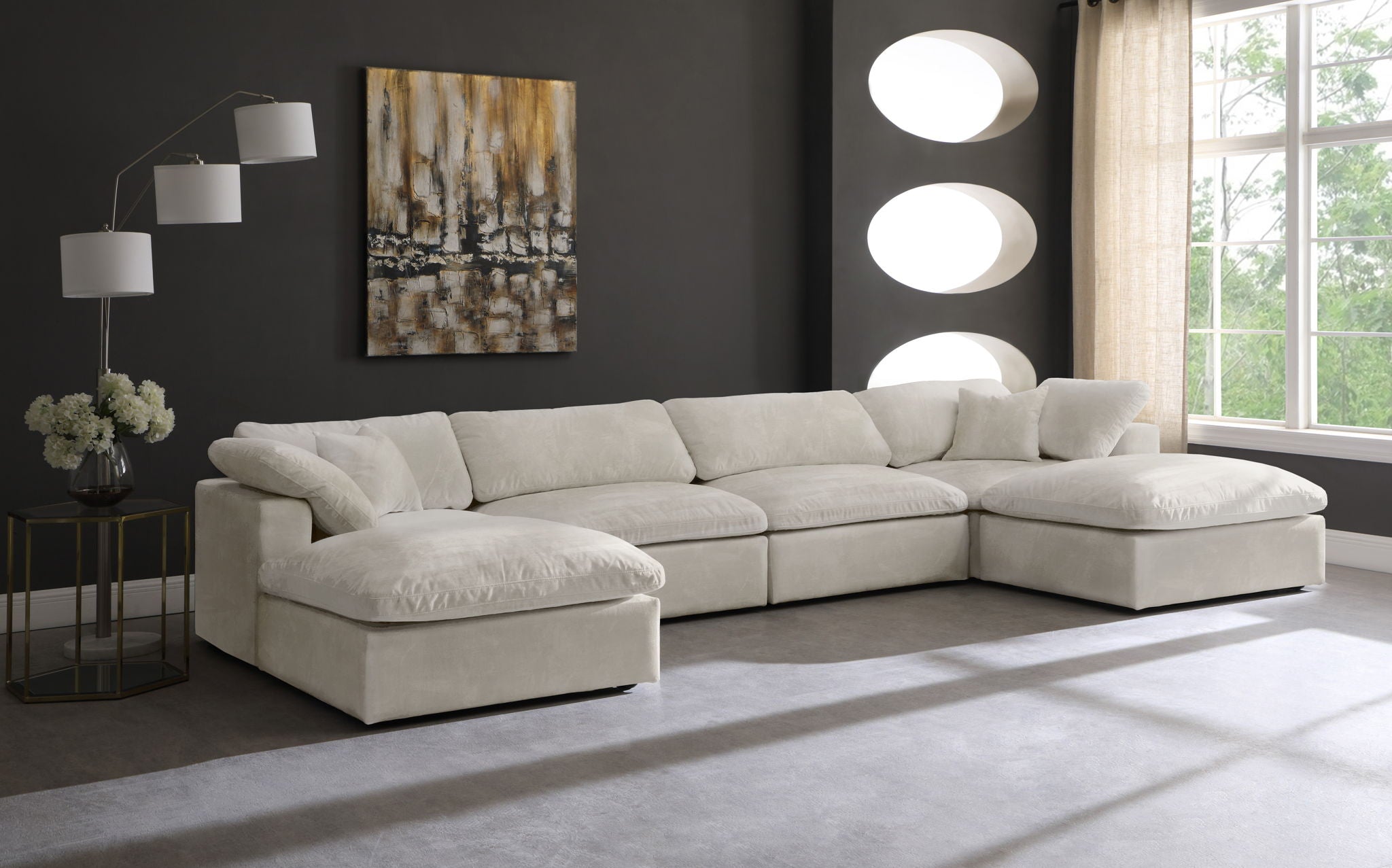 Cozy - 6 Piece Modular Double Chaise Sectional