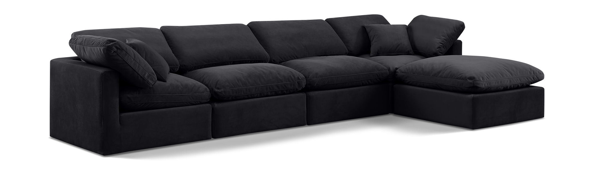 Indulge - Velvet 5 Piece Modular Sectional With Chaise
