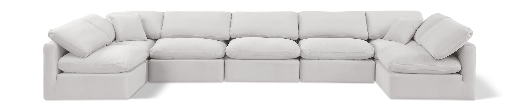 Indulge - Velvet 7 Piece Modular U-Shaped Sectional