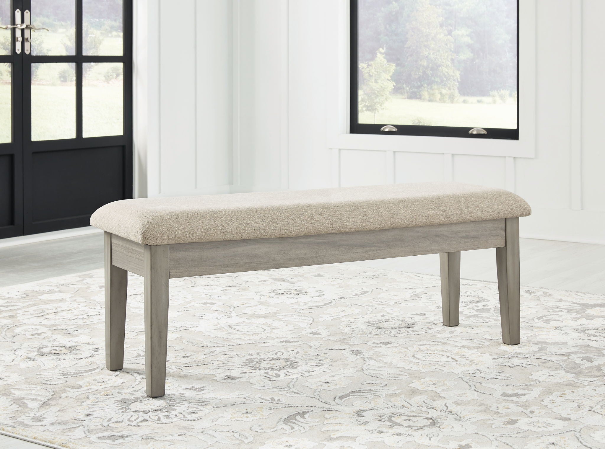 Parellen - Upholstered Storage Bench - Beige / Gray