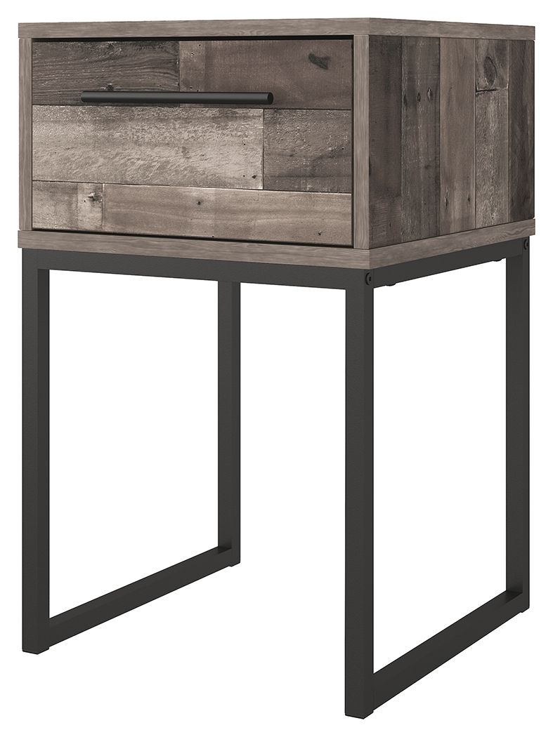 Neilsville - One Drawer Night Stand - Black / Gray