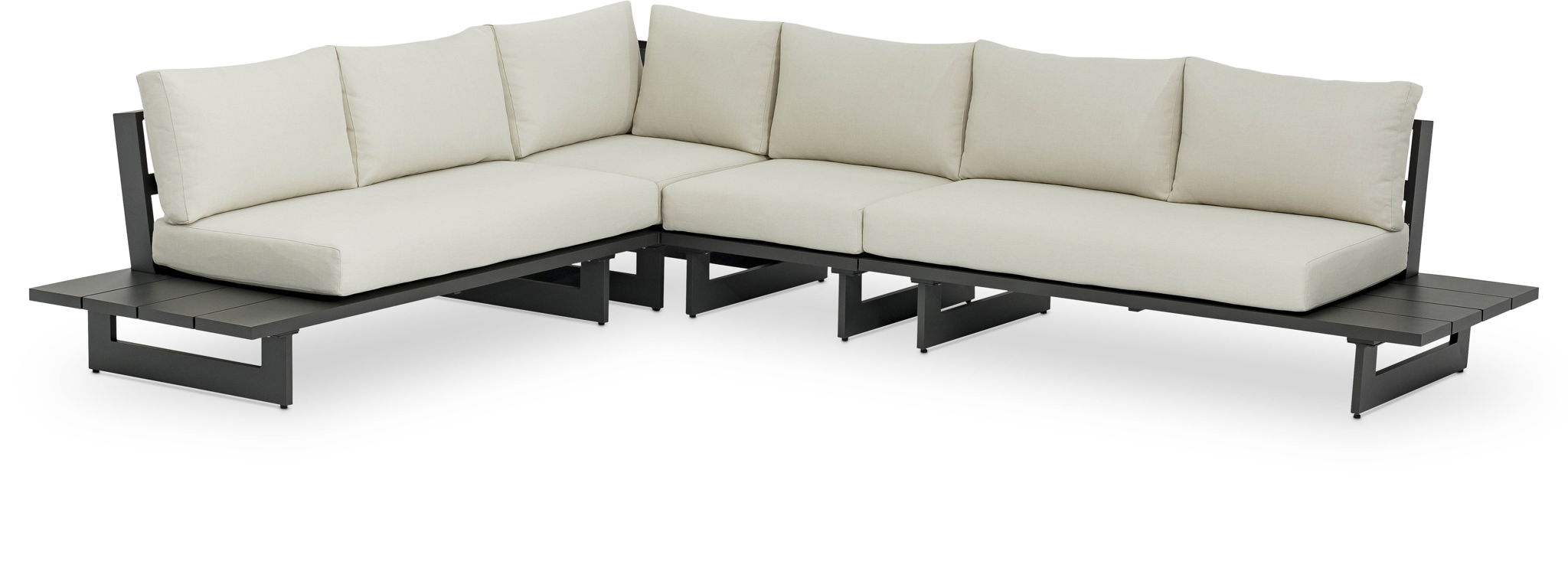Maldives - 4 Piece Water Resistant Outdoor Patio Modular Sectional With Gray Base