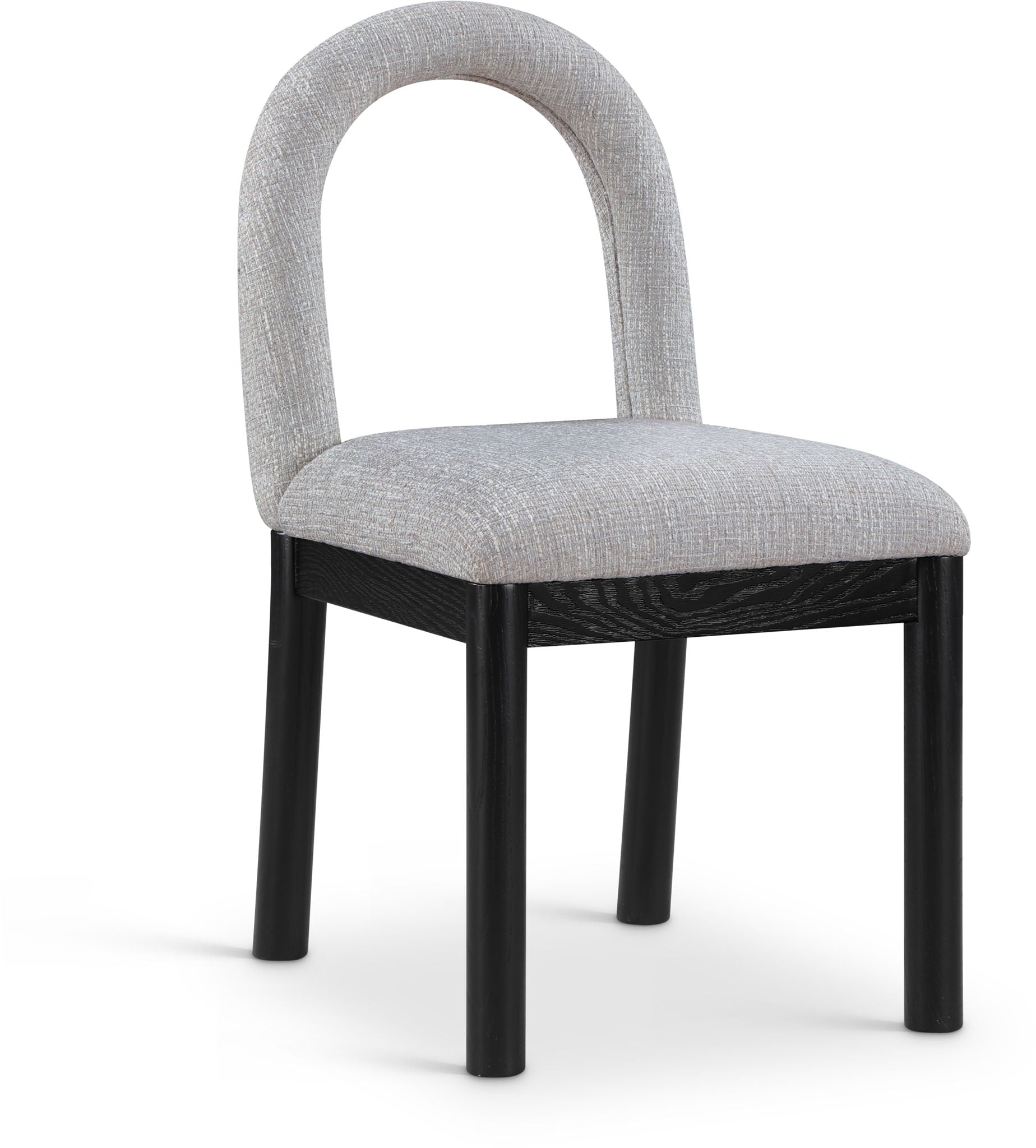 Conrad - Linen Dining Chair With Black Legs