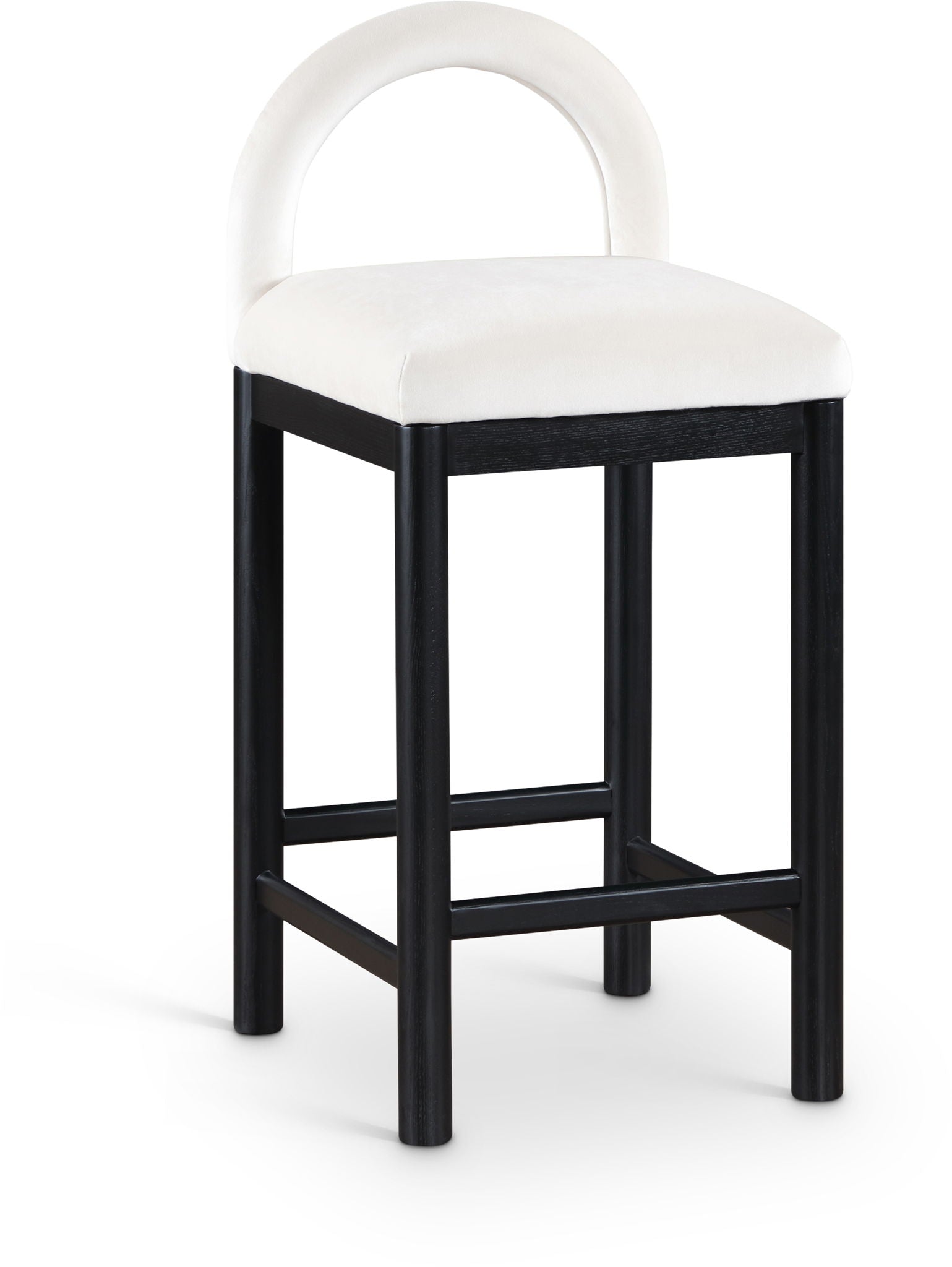 Conrad - Velvet Counter Stool With Black Legs
