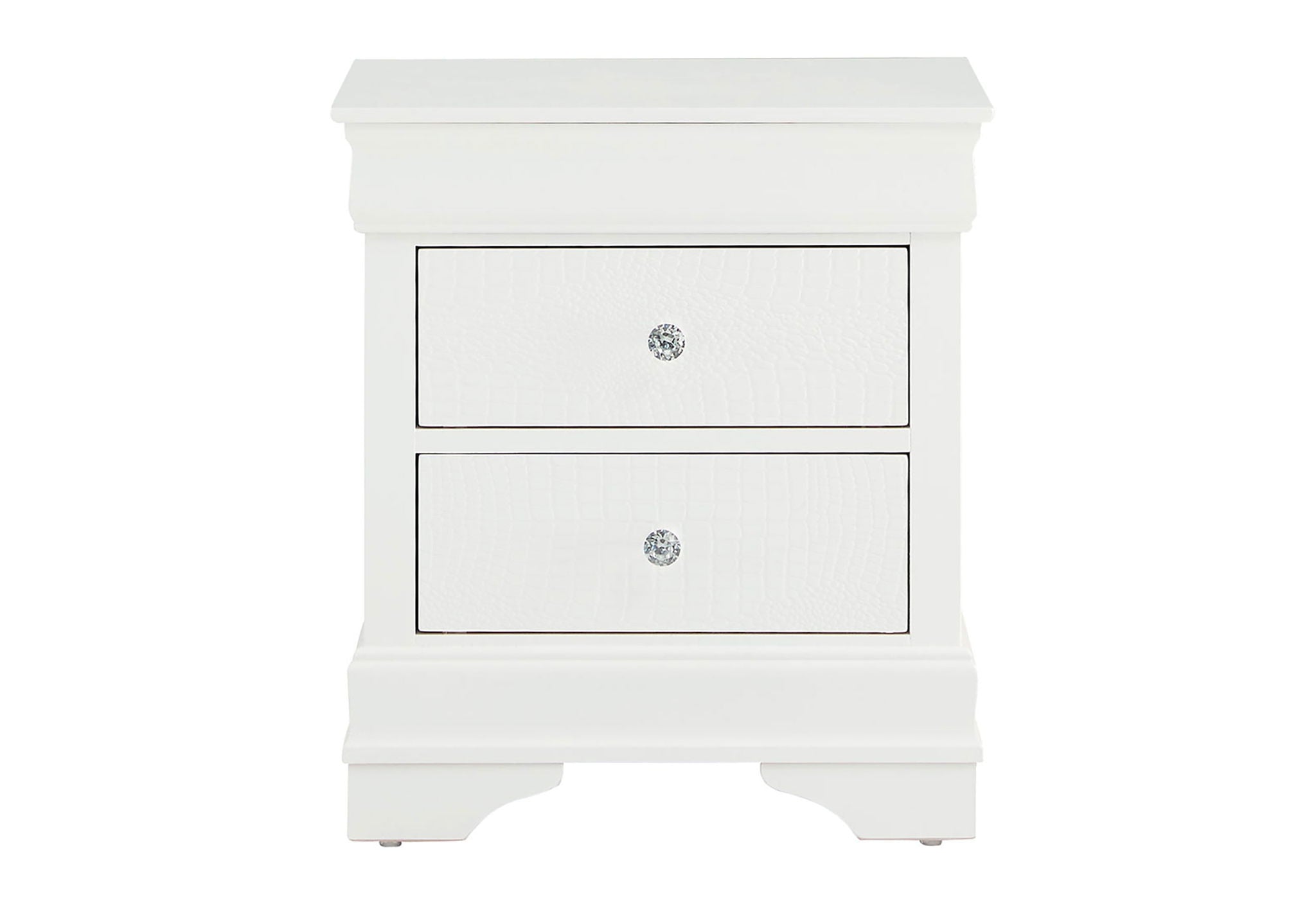 Pompei - Croc Nightstand - Metallic White