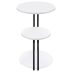 Hilly - 3-Tier Round Accent Side Table - White And Black