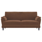 Selma - 2 Piece Velvet Upholstered Crescent Arm Sofa Set - Rust
