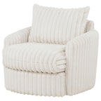 Sarco - Corduroy Upholstered Swivel Accent Arm Chair