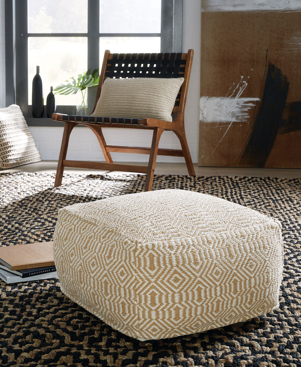 Adamont - Pouf - Tan / Ivory