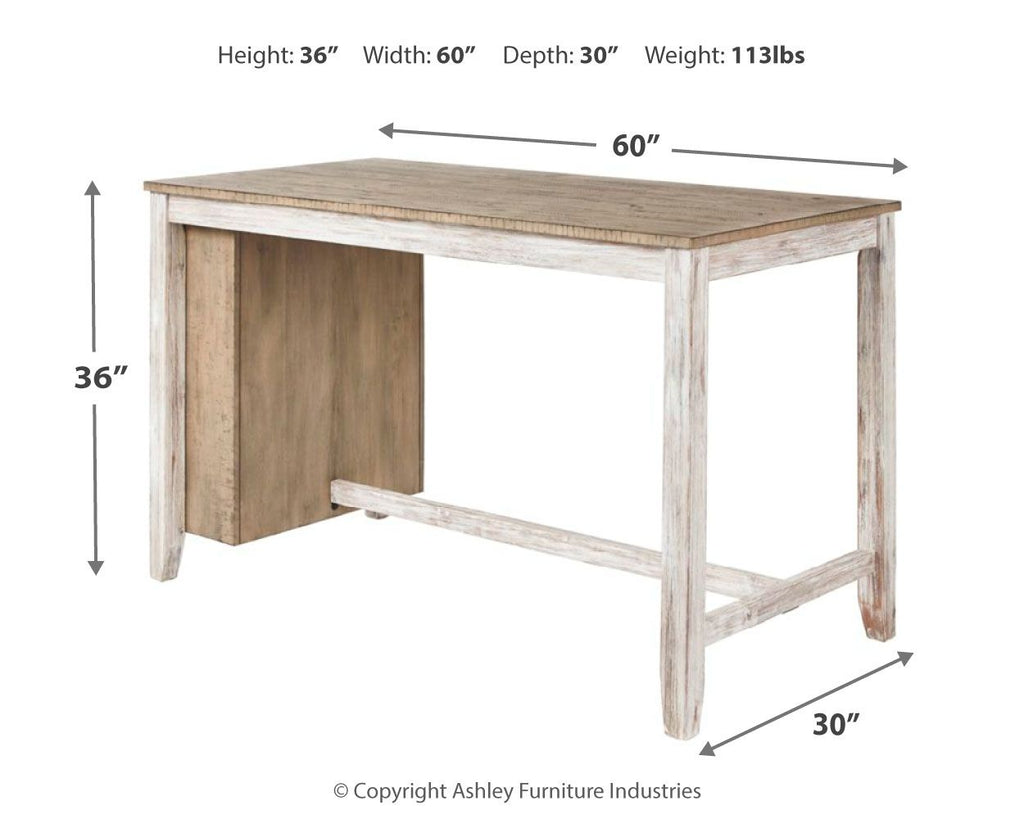 Skempton - Rectangular Counter Table With Storage - White