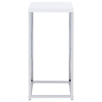 Edmund - Square Accent Side Table - White High Gloss And Chrome