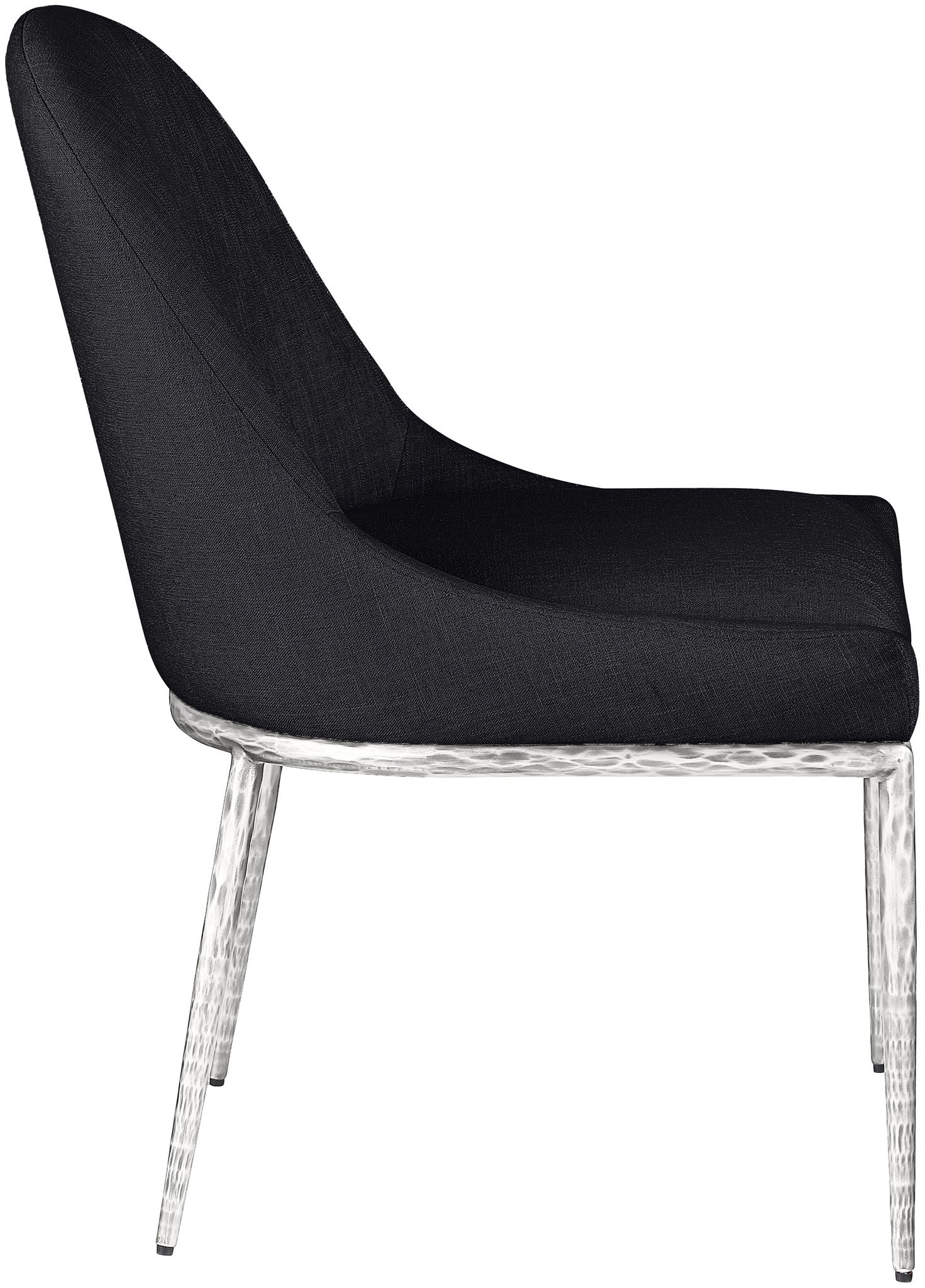 Ferro - Upholstered Dining Side Chair With Brushed Silver Legs