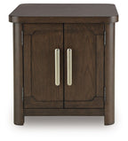 Breckington - Rectangular 2-door End Table - Dark Brown