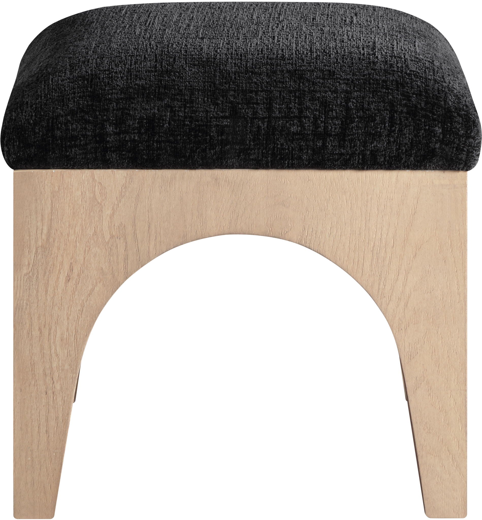 Lawson - Chenille Fabric Ottoman - Natural Base