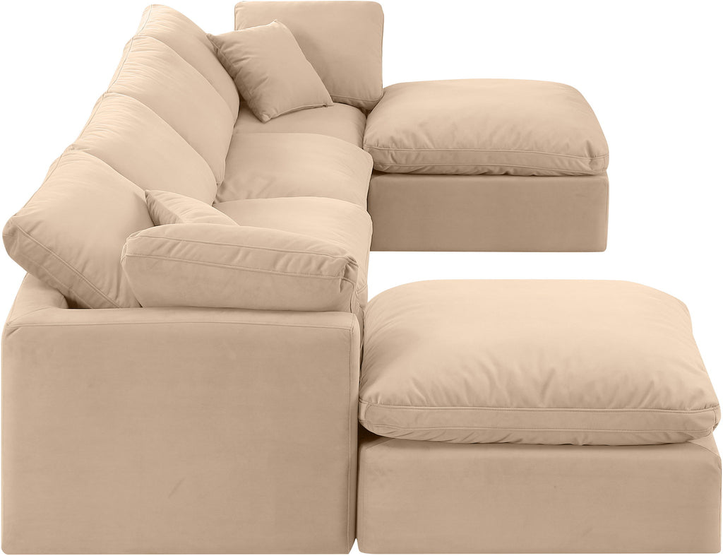 Indulge - Velvet 6 Piece Modular Double Chaise Sectional