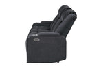 U8000 - Power Reclining Sofa With Power Headrest, Dropdown Table With Wood Trim & Reading Light & LED Light - Black