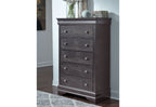Pompei - 4 Piece King Bedroom Set (Bed With LED, Dresser, Mirror, Nightstand) - Gray