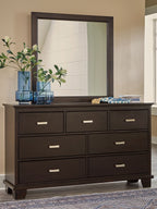 Covetown - Dresser And Mirror - Dark Brown