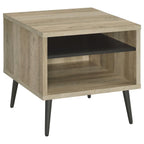 Welsh - Square Engineered Wood Side End Table Antique Pine - Distressed Pine