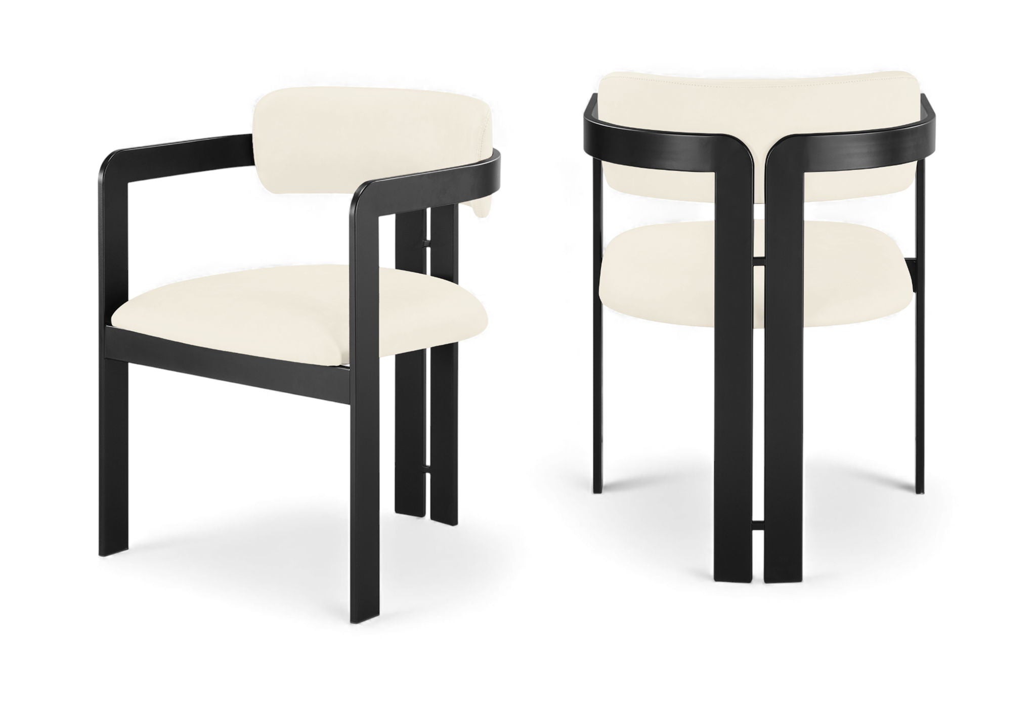 Aurum - Vegan Leather Upholstered Dining Chair With Graphite Black Base (Set of 2)