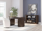 Korestone - 3 Pc. - Home Office Desk, Chair, Credenza - Warm Brown