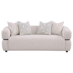 Jeanette - 84" Fabric Upholstered Round Arm Sofa - Beige