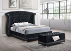 Barzini - Velvet Upholstered Tufted Storage Bench - Black