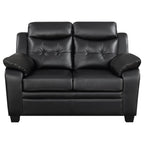 Finley - Upholstered Padded Arm Tufted Loveseat - Black