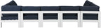 Nizuc - Outdoor Patio 7 Piece Modular Sectional With White Frame