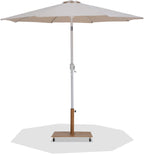 Fiji - Aluminum Patio Umbrella With Square Teak And White Base