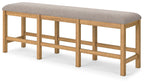 Havonplane - XL Counter Height Upholstered Dining Bench - Brown