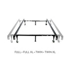 Twin Over Full Adjustable Bed Frame - Wheels