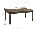 Tyler Creek - Rectangular Dining Room Table - Black / Gray