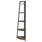 Jacksonville - 5-Shelf Bookshelf - Black And Aged Walnut
