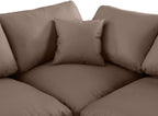 Comfy - 5 Piece Faux Leather Modular Sectional