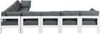 Nizuc - Outdoor Patio 8 Piece Modular Sectional With White Frame