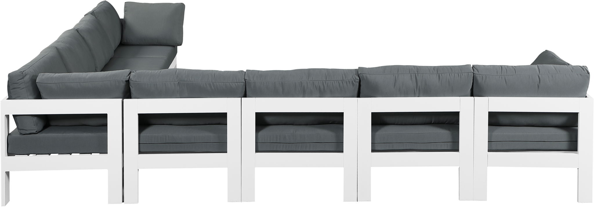 Nizuc - Outdoor Patio 8 Piece Modular Sectional With White Frame
