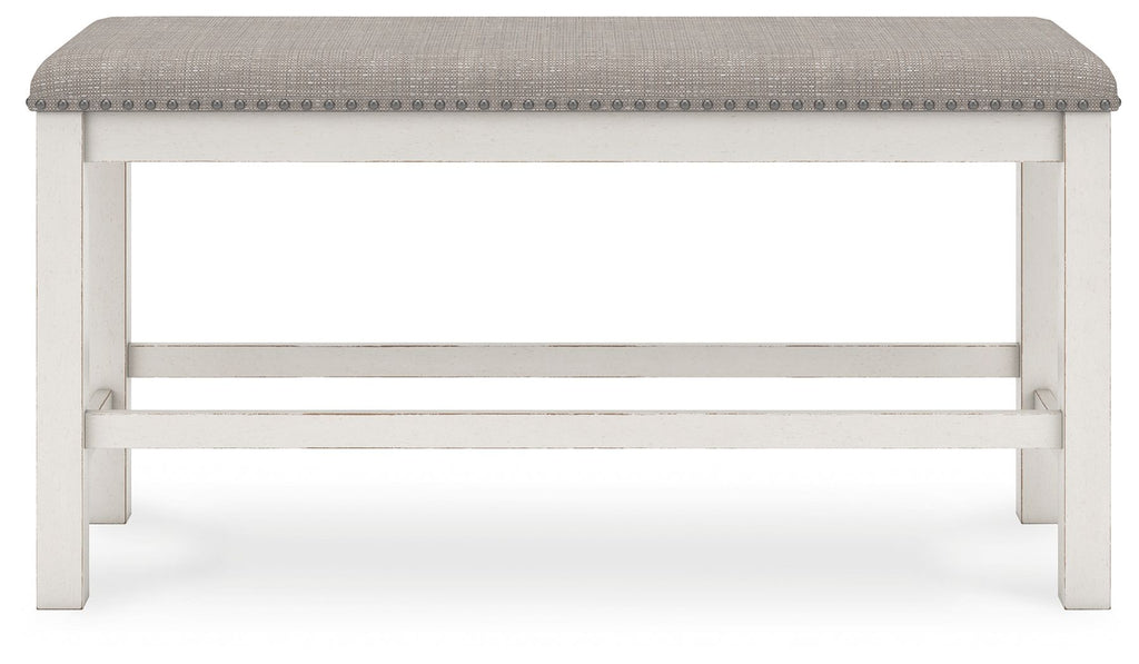 Robbinsdale - Dbl Counter Height Upholstered Dining Bench - Antique White