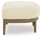 Serene Bay - Ottoman With Cushion - Dark Brown / White