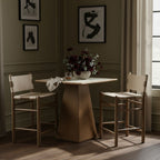 Santos - Upholstered Counter Stool With Stained Brown Base