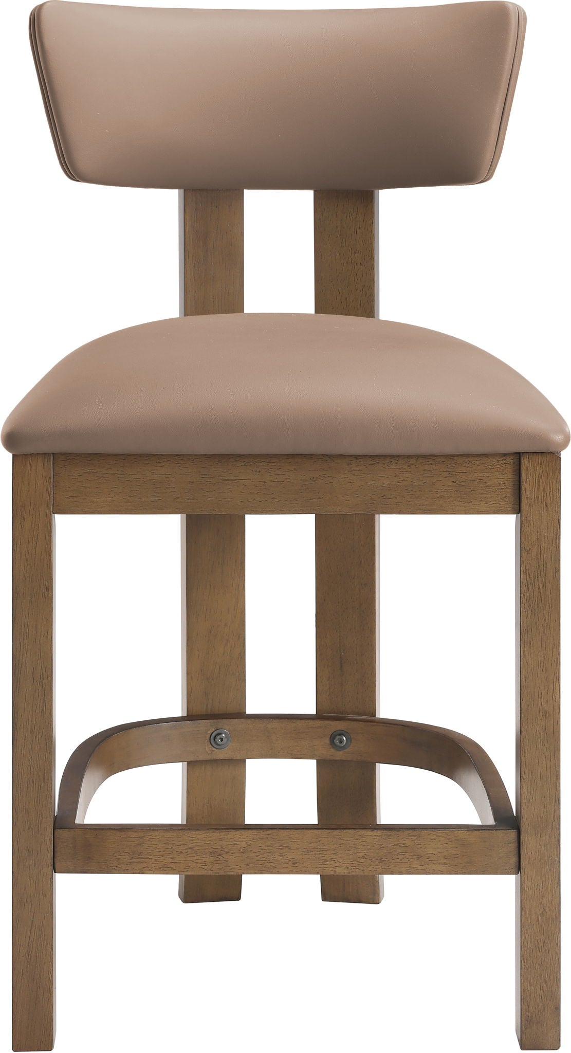 Lavrin - Vegan Leather Upholstered Counter Stool (Set of 2) - Walnut Base