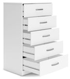 Flannia - Five Drawer Chest - 46" Height - White