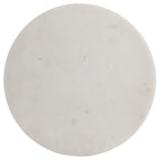 Colette - Round Marble Top Side Table - White And Dark Gray