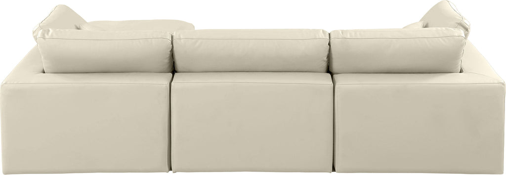 Comfy - 4 Piece Faux Leather Modular Sectional With Chaise