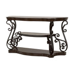 Laney - Scrollwork Entryway Sofa Console Table - Deep Merlot