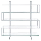 Elmer - 5-Shelf Bookshelf - Clear And Chrome