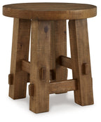 Mackifeld - Round End Table - Warm Brown