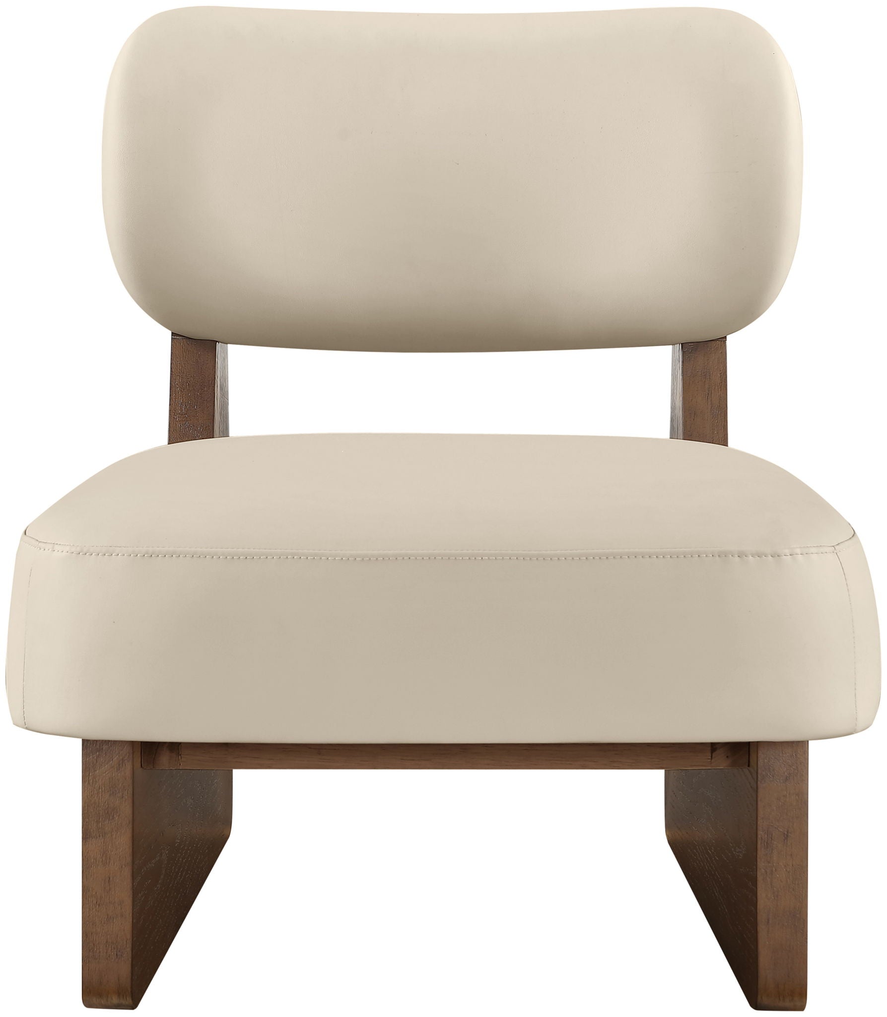 Vetra - Vegan Leather Upholstered Accent Chair With Brown Base