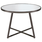 Jillian - 5 Piece Round Mirror Top Dining Set - Black Nickel