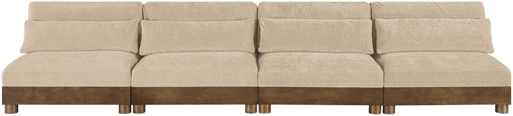 Turin - 4 Piece Fabric Upholstered Modular Armless Sofa